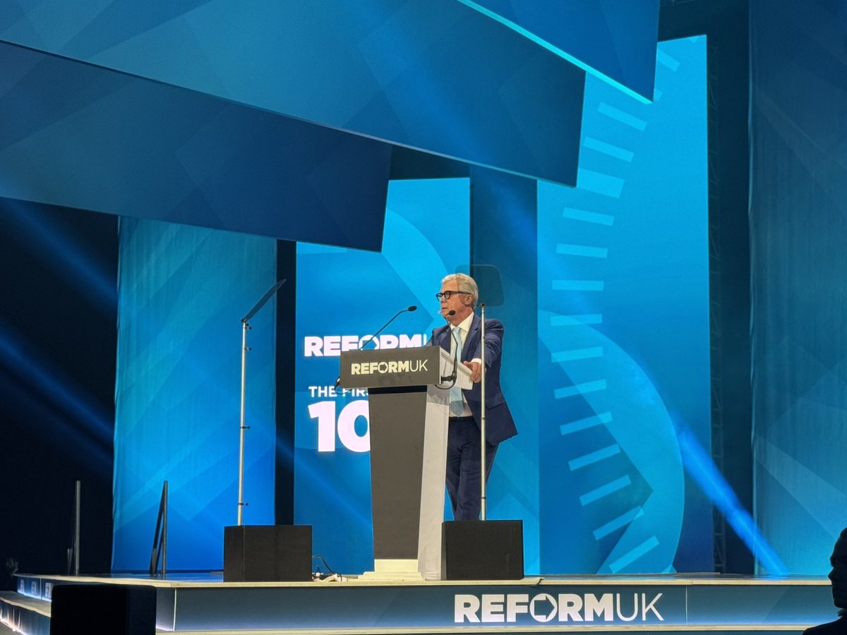 ReformUKScot's tweet photo. Malcolm Offord leader of Reform Scotland on the main stage now‼️
#Conference2026 #TheFirst100Days https://t.co/0yYdSZqm9Q