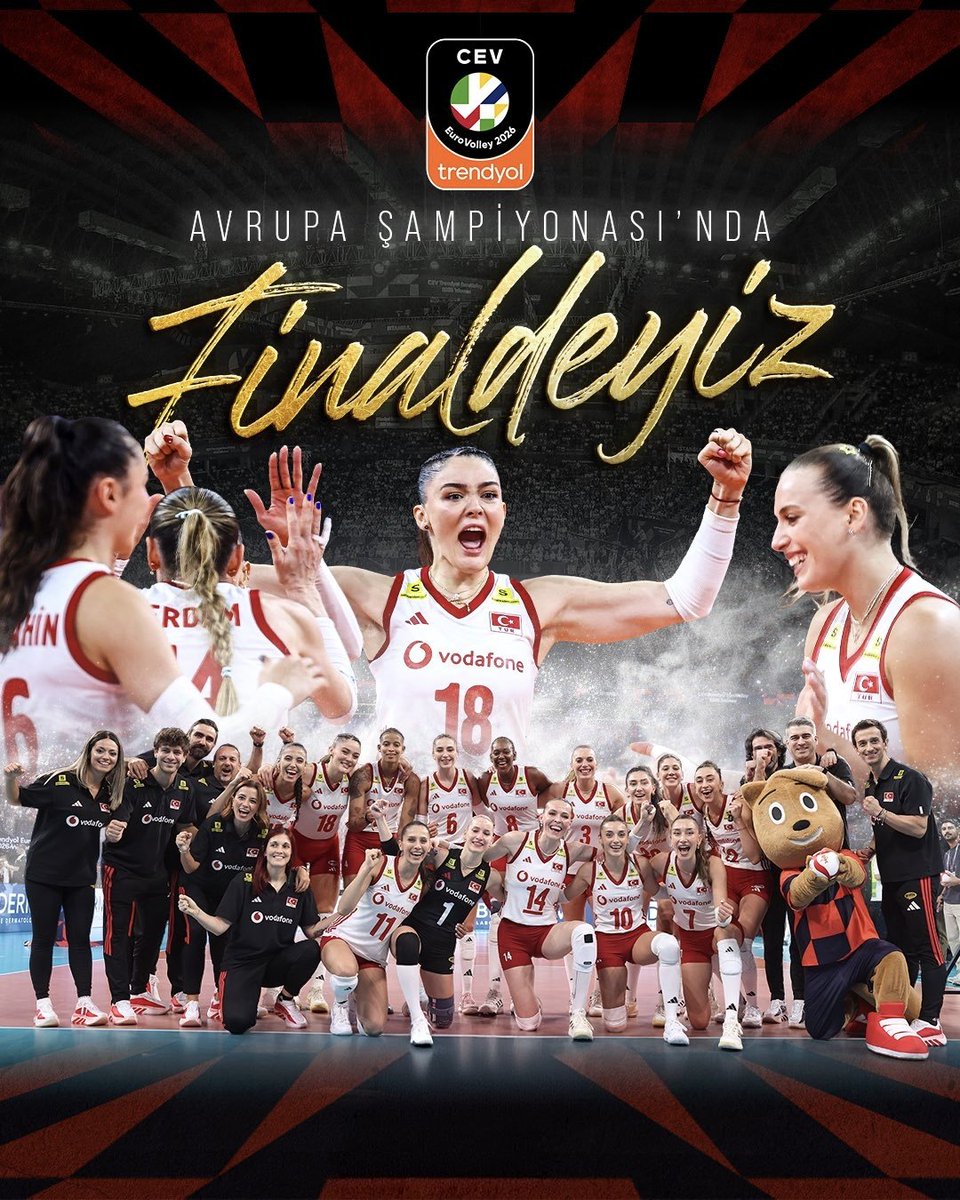 avanilyetiskin's tweet photo. FİNALDEYİZ 🇹🇷

2026 CEV Trendyol Avrupa Şampiyonası'nda Sırbistan'ı set dahi vermeden mağlup ederek finale yükselen #FileninSultanları'nı yürekten tebrik ediyor, finalde başarılar diliyorum. Haydi kızlar son bir adım kaldı! https://t.co/Sby9fe6osW