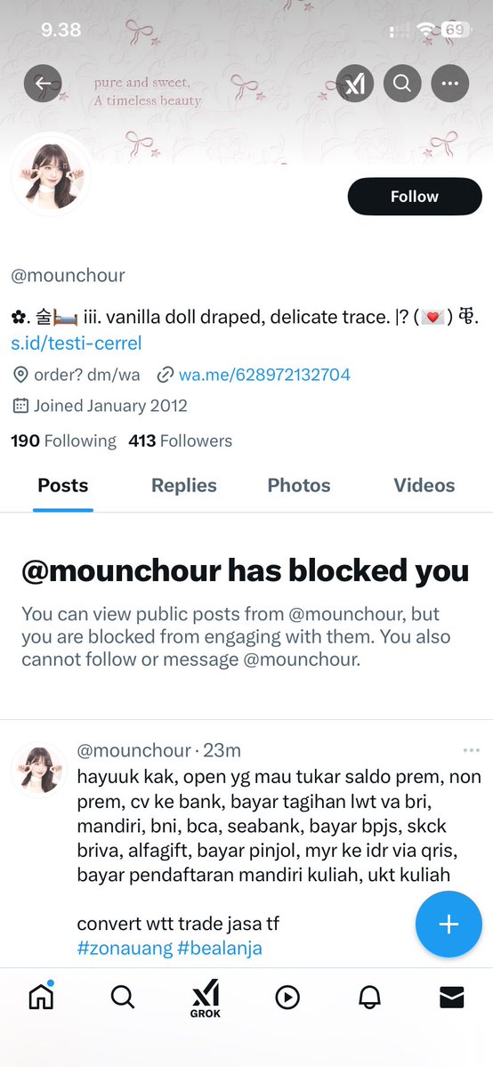 0xayv's tweet photo. hai guys hati hati scam apps premium cv uang dll yaawwww be ware kayanya dah ganti nomor si binatang ini. #zonauang #zonajajan 

08972132704

https://t.co/nxsQDpKsbv https://t.co/gibJVO0Ajs