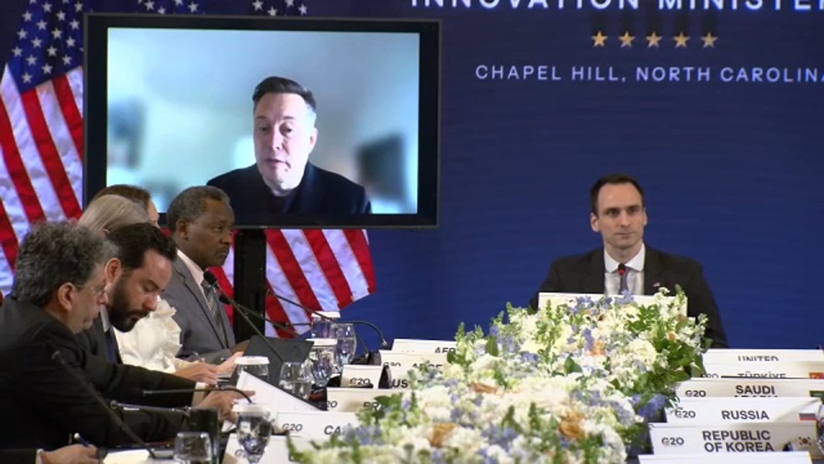 EMuskettX's tweet photo. G20 Innovation Ministerial talks spotlight AI, data centers as Musk, Zuckerberg weigh in virtually https://t.co/j1K0Oj2vpc