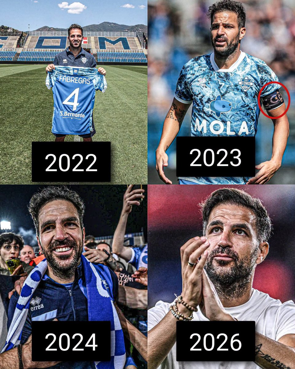 MotivacionesF's tweet photo. ¡NI NETFLIX SE ATREVIÓ A TANTO!

➟ 2022: Cesc Fabregas ficha como nuevo jugador del Como 1907. 
➟ 2023: Cesc Fabregas se convierte en el capitán del Como 1907. 
➟ 2024: Se convierte en asistente técnico del primer equipo del Como 1907. 
➟ 2024: Logra ascenso histórico a la Serie A después de 21 años de ausencia del club. 
➟ 2025: Termina su primera temporada con el Como en la Serie A salvando al club del descenso. 
➟ 2026: Tiene al Como en el primer lugar de la Serie A. Y jugará la primera Champions League en la historia del club. 
➟ Se retiró siendo jugador del Como, se convirtió en accionista y lo está llevando a la gloria como técnico.

RESPETO PARA CESC FÁBREGAS.