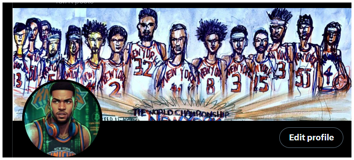 KnicksHODL's tweet photo. @MrChuckD i used your art as a x cover, hope you don't mind, if you do, i'll remove https://t.co/A53WAzjWTC