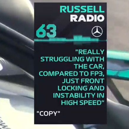 f1speed_indo's tweet photo. Russell keluhkan kondisi mobilnya yang tidak stabil di kecepatan tinggi dan berbeda dari FP3. https://t.co/Yb78AY0dw3