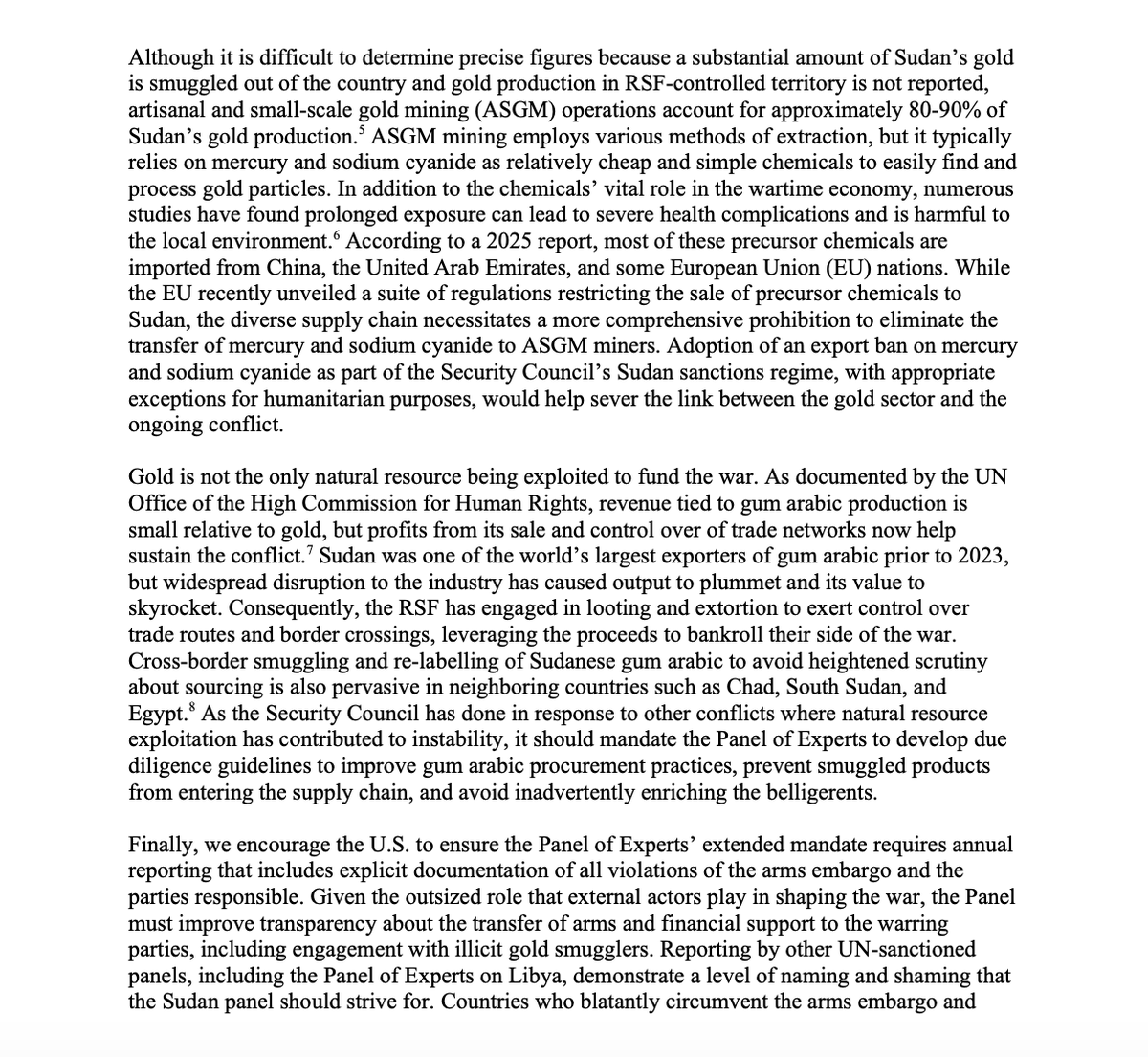 _hudsonc's tweet photo. 8 Senate Democrats are petitioning for not only a total arms embargo on Sudan but sanctions on the country's gold sector as well.  Taken alongside the Trump Administration's push for an arms embargo--and their media push around that; coupled with the coordinated Israeli media campaign today on Sudan's use of chemical weapons, this constitutes a pretty withering pressure campaign against Khartoum authorities.  Interestingly, I would say that this is a similar level of pressure that we saw at the height of the Darfur conflict 20 years ago, except that it is missing  any real grassroots activism to go along with it. Still, I suspect that this will make Burhan's trip to the UN in 2 weeks much less triumphal than he wants it to be. The question is whether he comes prepared to offer any concessions at all, unlikely, or will instead dig his heels in? https://t.co/Kq0gcVYZGV