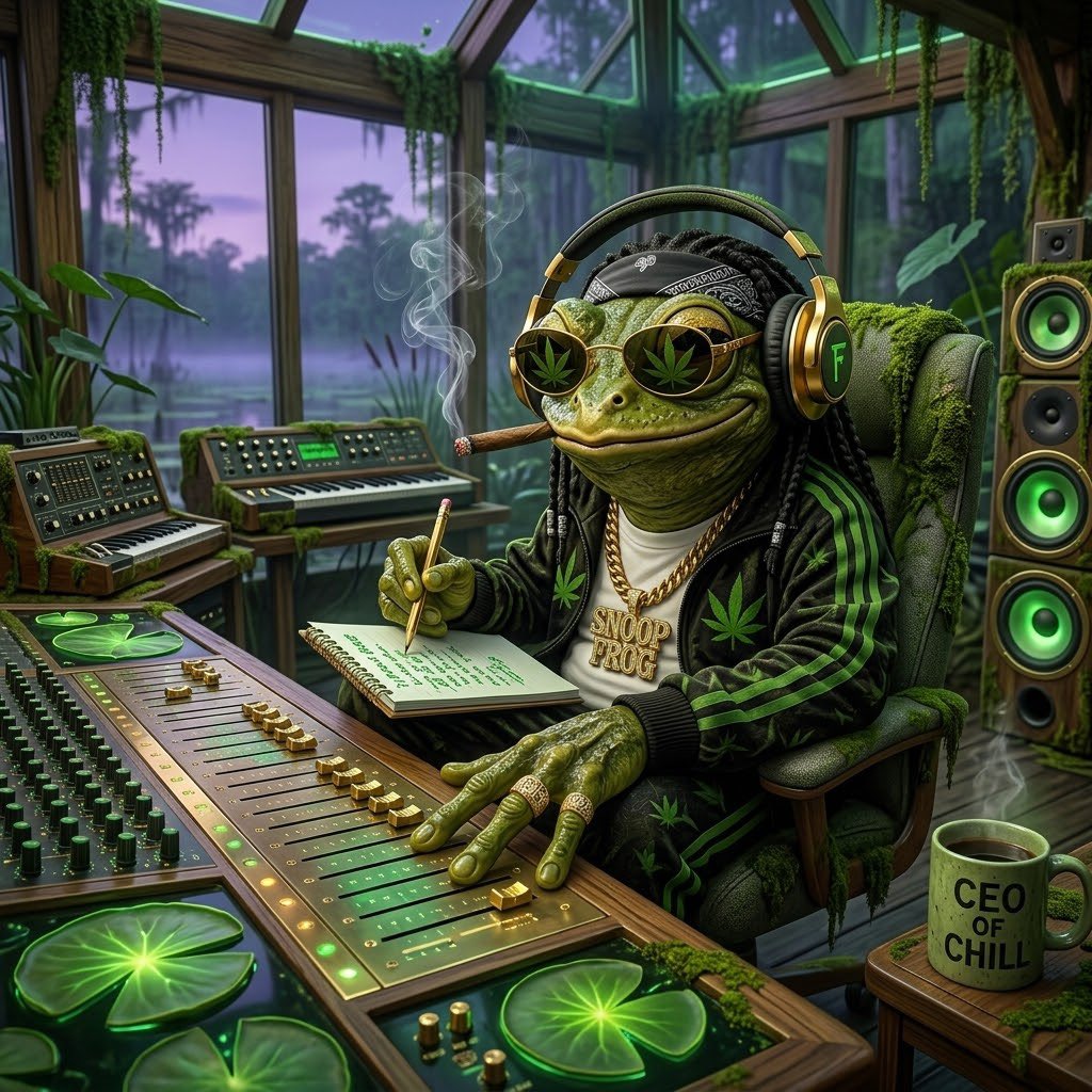 CEOofChillFrog's tweet photo. Back in the lab, locked in the zone. 🎧🔊 The swamp studio is where the magic happens. Crafting that smooth, green sound for your eardrums. You already know what time it is. Stay tuned, the heat is coming. 🔥🐸🌿 Fo’ shizzle.
#SnoopFrog #SwampStudio #NewMusicAlert #CeoOfChill https://t.co/mi5GTaJQxp