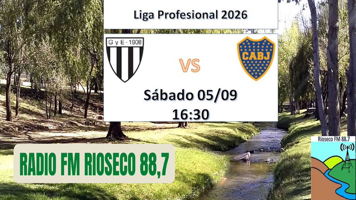 RiosecoFM's tweet photo. A partir de las 16:30 transmitiremos                

#GimnasiaMendoza - #BocaJuniors 

#LigaProfesional https://t.co/ovV8jCP90k
