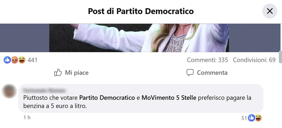 karlitos_x's tweet photo. Questo commento è stato postato su Facebook all'ultimo post del PD e la dice lunga sul motivo per cui #Meloni continui ad avere consenso. I suoi elettori sopportano le peggiori porcate pur di avere al potere un'estremista di destra e lei lo sa bene, per questo fa la gradassa. https://t.co/OK86lv4qHi