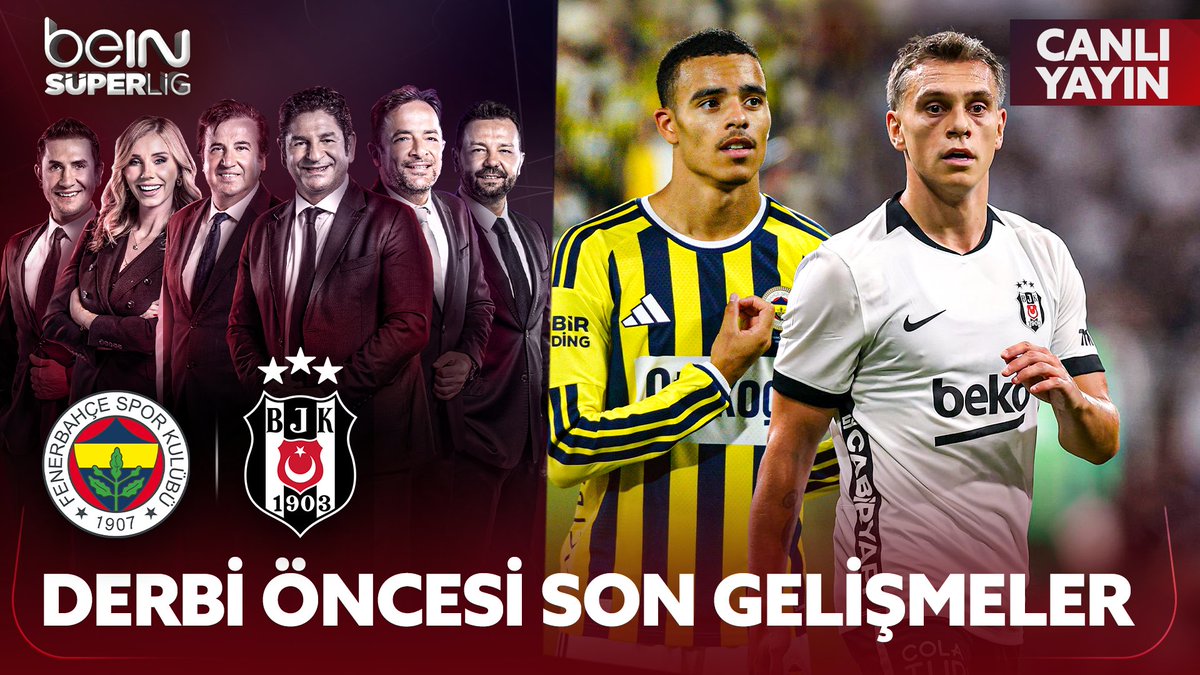 beINSPORTS_TR's tweet photo. 🟡🔵 Fenerbahçe x Beşiktaş ⚫️⚪️ 

⚽ #beINSÜPERLİG; dev derbi öncesi değerlendirmeleriyle #beINSPORTS 1 ve #beINSPORTS Türkiye YouTube ekranlarında başladı!

📌 Güntekin Onay
📌 Seyhan Şaşko
📌 Ali Gültiken
📌 Elvir Baliç
📌 Emre Aşık
📌 Uğur Meleke

👉 Canlı yayını izlemek için: https://t.co/nh3C5Wgfhs