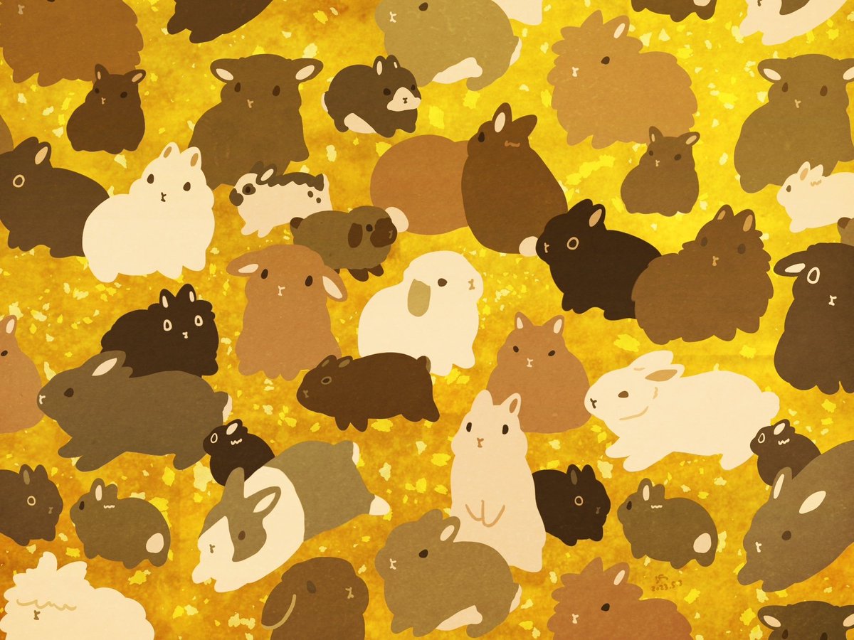 taiga15's tweet photo. うさぎらぎら… #全クリエイターに告ぐ黄色の作品を解放せよ https://t.co/7GVxLUltqo