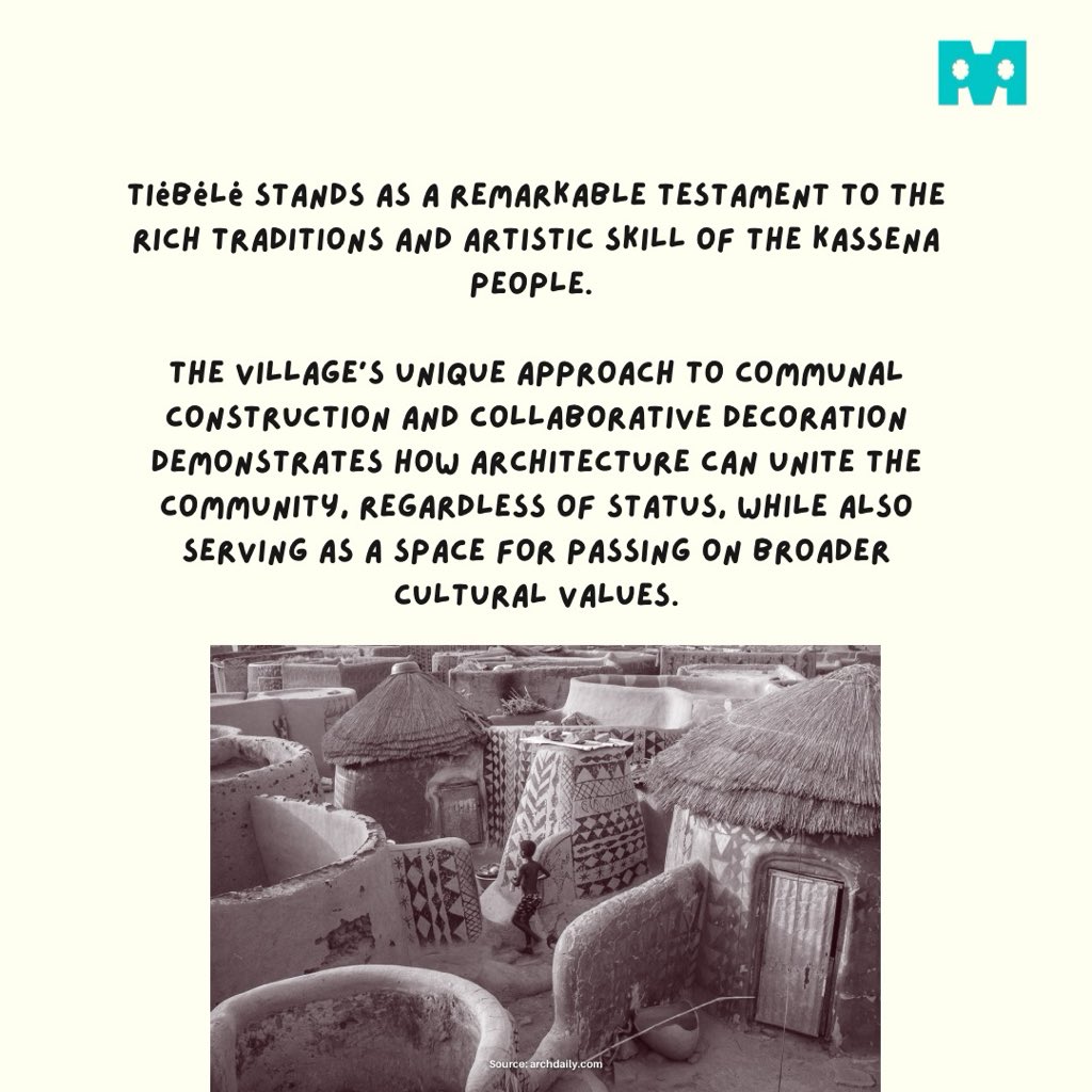 MileleMuseum's tweet photo. In Tiébélé, Burkina Faso, architecture becomes a canvas for cultural memory. The Kasena people decorate the walls of their homes with intricate geometric patterns, symbols and motifs, using locally sourced materials and techniques passed down through generations. 🧱
#milele https://t.co/DrK2kPO6AO