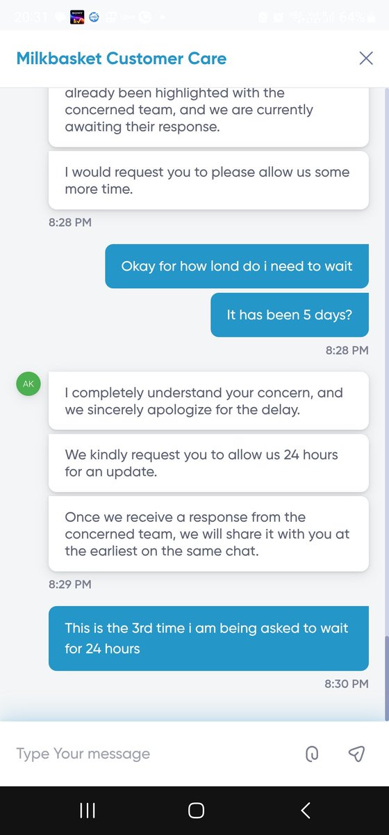 sahilkhare1997's tweet photo. @Milkbasketin how shameless can u be? introduced a ₹15 Small Cart Fee midway through Premium membership, then lured us to spend ₹3,000 in Aug for small fee cashback. I did, but no cashback! Multiple follow-ups, still pending. Now you spam the same Sept offer. Screenshots attchd https://t.co/kQw1u8w5mw