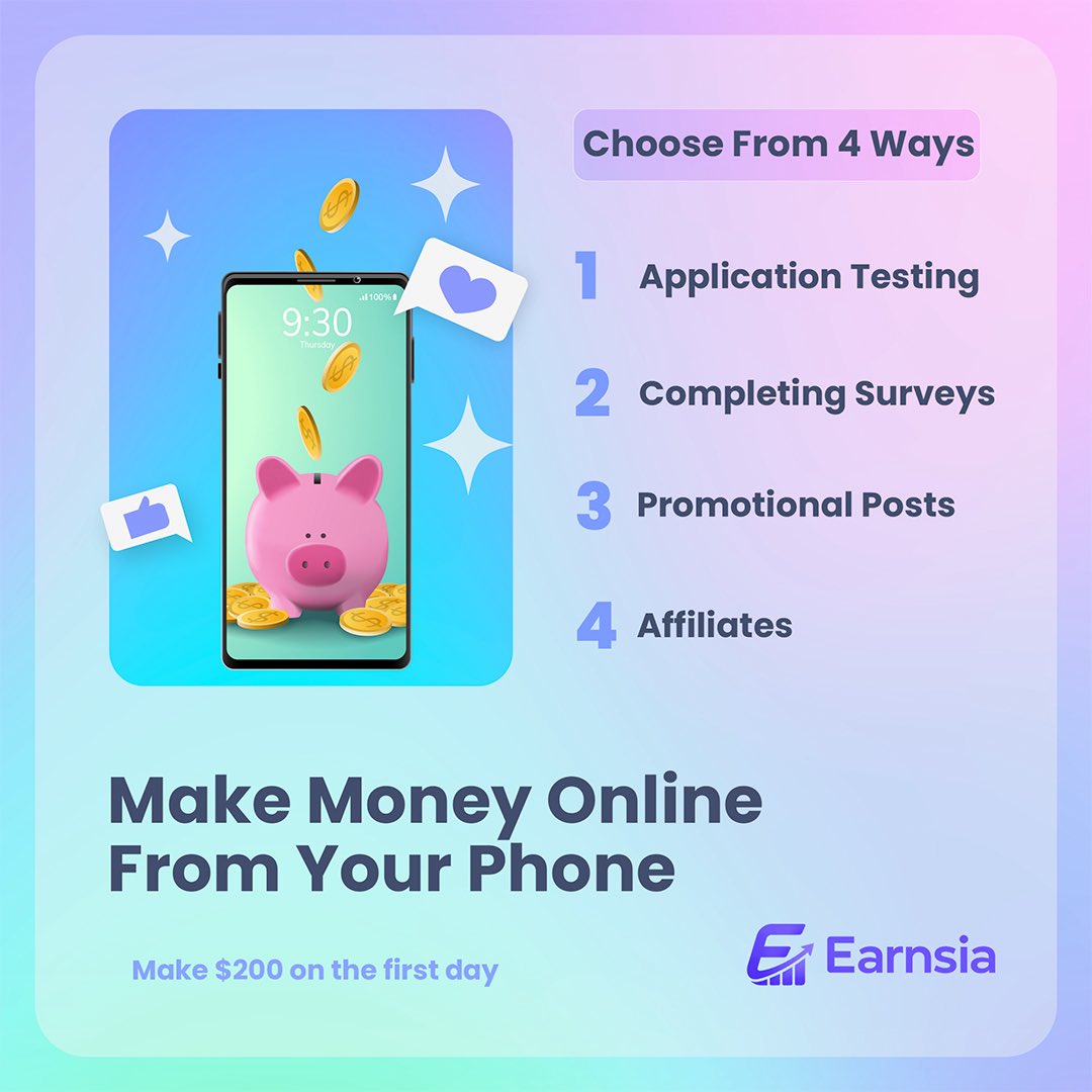 Prodbchanz's tweet photo. Want to make $200 today? I have already made $126.00 just by using my social media accounts and completing tasks as simple as playing games! Join Earnsia through my link and get a $15 signup bonus - https://t.co/urDdAEJVhj https://t.co/9Ix2kI3blJ