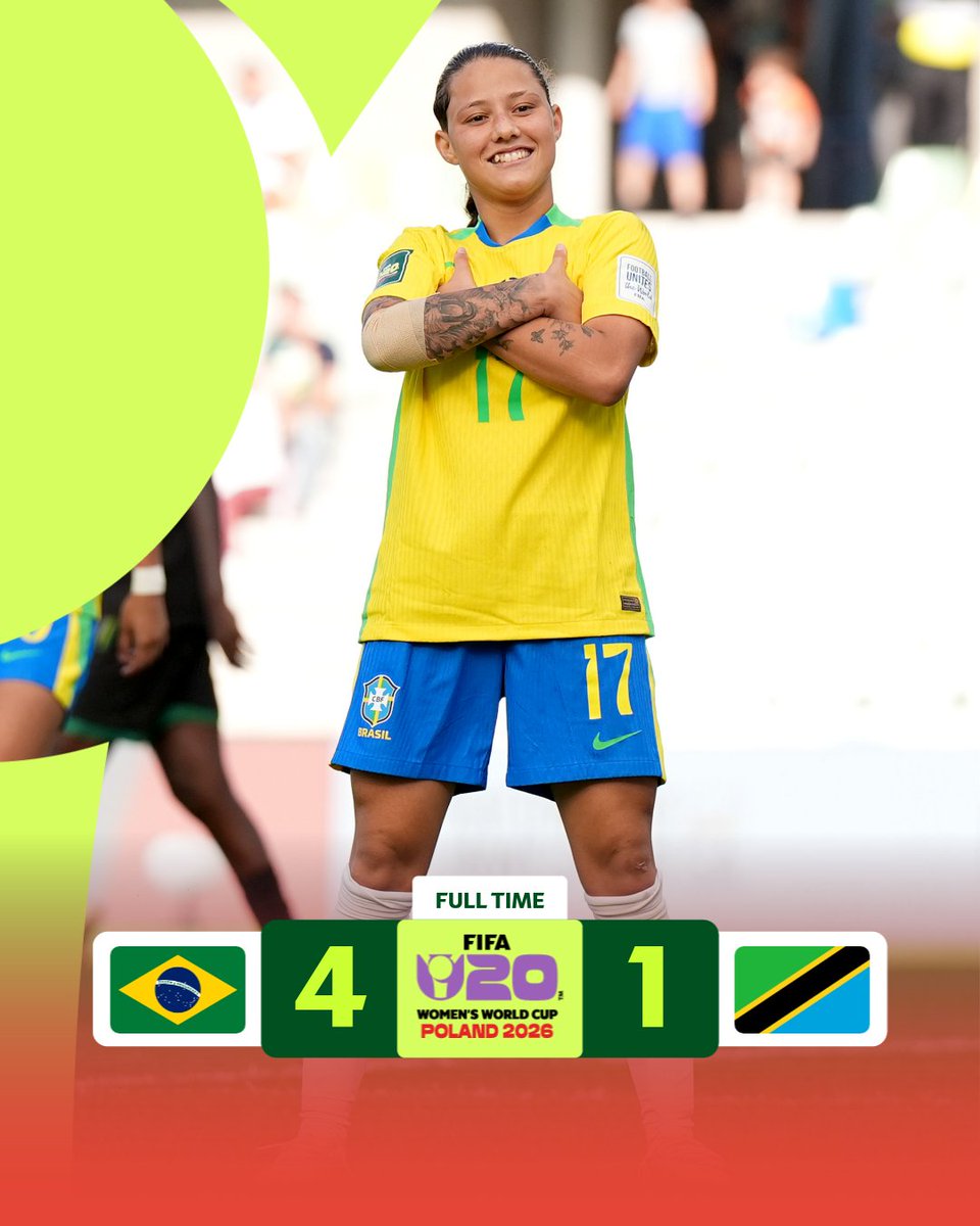 FIFAWWC's tweet photo. Brazil begin their #U20WWC campaign with a win! 💪