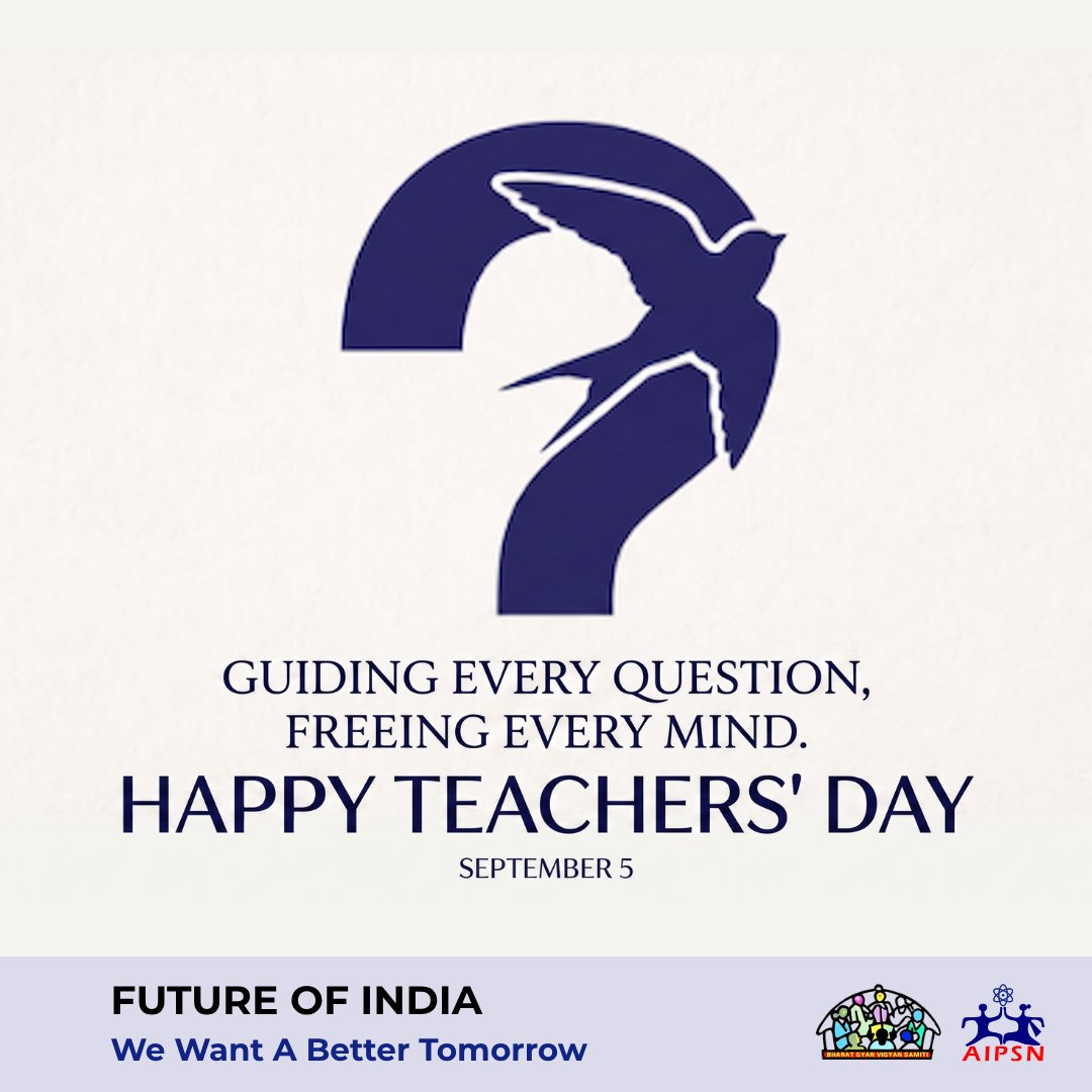 gsaipsn's tweet photo. Questions lead to freedom.
Happy Teacher's Day https://t.co/cQSEXJMjQ6