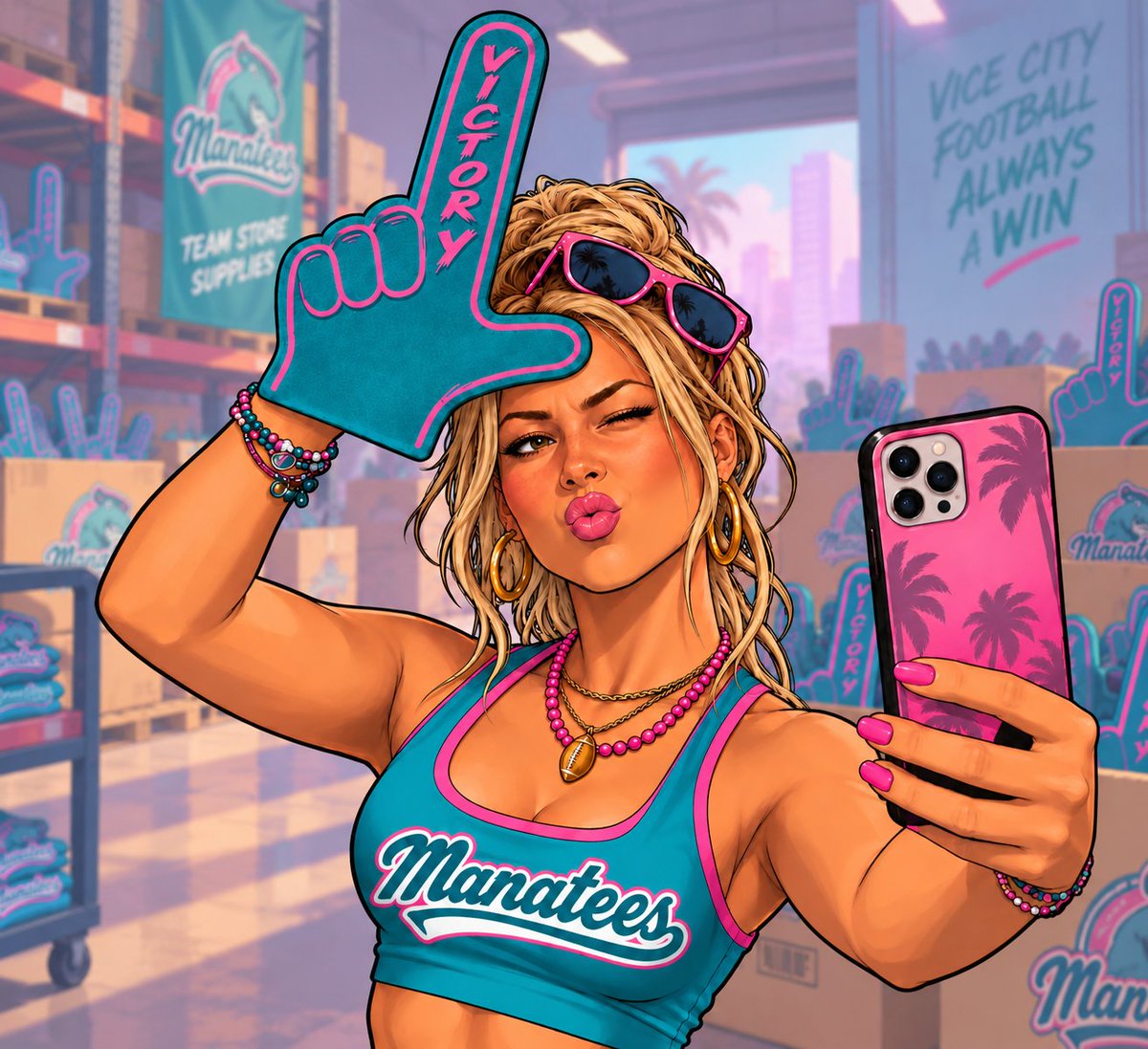 manateesmayhem's tweet photo. MERCH UPDATE

The Manatees accidentally produced 5,000 foam fingers shaped like an “L.”

Maniac Madi “Mad” Flores thinks they’re “ICONIC” and immediately posted a selfie with one.

12,536 likes. 823 comments. 384 reposts. In under an hour.

Task failed successfully.

#MMWTF https://t.co/hbbhCzDbZk