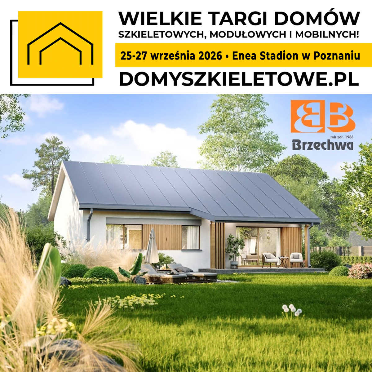 budujemydomy's tweet photo. 💥 3…2…1… Widzimy się na Wielkich Targach Domów Szkieletowych, Modułowych i Mobilnych!

W dniach 25–27 września 2026 r. przy Enea Stadionie w Poznaniu będziecie mogli spotkać się z nami, porozmawiać o swoim przyszłym domu i – co najważniejsze – zobaczyć na żywo pokazowy dom szkieletowy BRZECHWA. 🏡

Dom dopasowany do Ciebie. Od projektu po realizację.
Budowa domu to jedna z najważniejszych inwestycji w życiu. Dlatego w BRZECHWA nie proponujemy jednego rozwiązania dla wszystkich.

🏡 Możesz wybrać jeden z naszych autorskich projektów domów lub wspólnie z nami stworzyć projekt indywidualny, dopasowany do Twojej działki, potrzeb, stylu życia i budżetu.

Za realizacją stoi własna fabryka domów energooszczędnych BRZECHWA oraz ponad 38 lat doświadczenia w technologii drewnianej. To właśnie tutaj, w kontrolowanych warunkach, powstają prefabrykowane elementy konstrukcji, z których następnie budujemy dom na działce inwestora.

Dlaczego warto budować z BRZECHWA?

✔️ Własna fabryka – mamy kontrolę nad procesem produkcji i jakością wykonania.

✔️ Własne projekty domów – przemyślane rozwiązania stworzone z myślą o nowoczesnym i komfortowym życiu.

✔️ Projekty indywidualne – jeżeli masz inną wizję, możemy stworzyć dom dopasowany właśnie do Ciebie.

✔️ Kompleksowa realizacja – prowadzimy inwestycję od koncepcji i projektu, przez prefabrykację i montaż, aż po wykończenie.

✔️ Energooszczędna technologia – budujemy domy zapewniające wysoki komfort użytkowania i niskie koszty eksploatacji.

✔️ 38 lat doświadczenia – za nami tysiące realizacji w Polsce i za granicą.

✔️ Krótki czas realizacji – dzięki prefabrykacji możesz zamieszkać w swoim nowym domu już w ciągu 3–6 miesięcy od rozpoczęcia budowy.

Zobacz, zanim zdecydujesz.
Na targach nie chcemy tylko opowiadać o technologii. Chcemy Ci ją pokazać.

Odwiedź nasz dom pokazowy, zobacz jakość wykonania z bliska, poznaj dostępne projekty i porozmawiaj z naszym zespołem o tym, jak może wyglądać Twój własny dom BRZECHWA.

📍 Wielkie Targi Domów Szkieletowych, Modułowych i Mobilnych
📅 25–27 września 2026
📍 Enea Stadion, Poznań

Masz działkę? Masz projekt? A może dopiero pomysł na własny dom? Zacznijmy od rozmowy.

BRZECHWA – własne projekty, własna fabryka, dom stworzony dla Ciebie.

#brzechwa #domyszkieletowe #domyprefabrykowane #domyenergooszczedne #targidomow #targidomowszkieletowych #targidomowmodulowych #wystawadomow #dompokazowy #targipoznan #poznan

➡️ Informacje o najbliższych Wielkich Targach Domów Szkieletowych, Modułowych i Mobilnych (25-27 września 2026 r., Enea Stadion w Poznaniu):

Strona internetowa targów: https://t.co/Z42I28JhrC

Wydarzenie w serwisie Facebook: https://t.co/eaAr1K1o4S

🎟Kup bilet w promocyjnej cenie na najbliższe targi w Poznaniu już teraz👉 https://t.co/uoYrjbJjIU

📣 Chcesz zostać wystawcą?
Razem z nami twórz to spektakularne wydarzenie! ✨
📞 Zadzwoń: 500 700 246
📩 Napisz: kontakt@domyszkieletowe.pl

Oferta dla wystawców: https://t.co/bPcymqgk9r

🔜 Do zobaczenia na Wielkich Targach Domów Szkieletowych, Modułowych i Mobilnych w Poznaniu!🎉🏡

👷‍♂️ Organizator: https://t.co/k8xH0ntWhw
