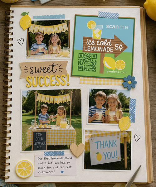 PenlessMessage's tweet photo. 🍋Remember their first lemonade stand with a VideoDrop 🍋
#SummerVibes #MemoryMakers #CreativeGifting #PersonalizedGifts #GiftIdeas #Penless #CherishTheMoment #Scrapbooking #CraftingJoy https://t.co/rYp3ewgHT8