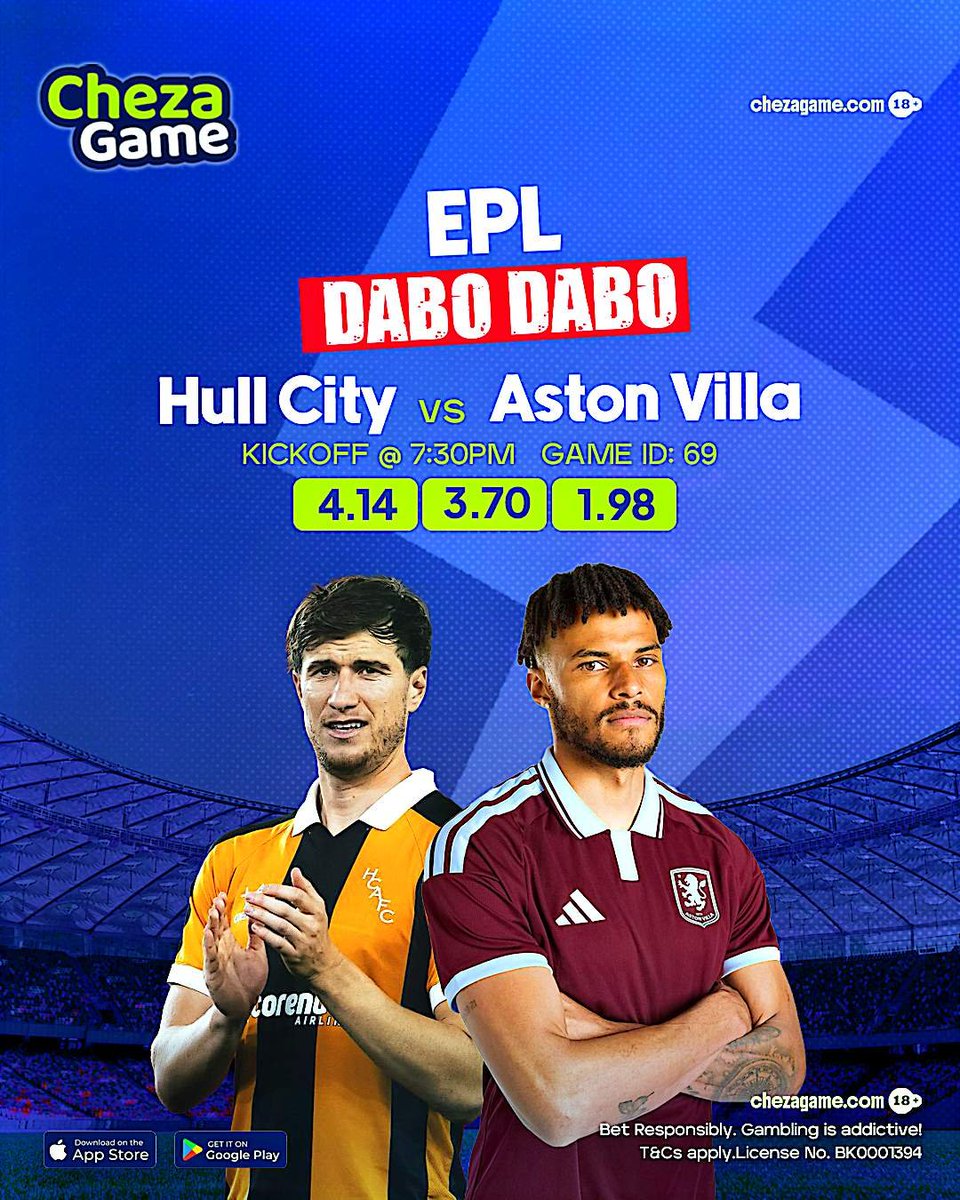 ChezaGameKE's tweet photo. Aston Villa head to Hull under serious pressure, sitting 19th &amp; still without a shot on target this season

With Ollie Watkins absent, Villa have struggled, but their strong record against Hull offers hope

Can Emery’s side bounce back?

Place your bets on https://t.co/tNSsQufWUS https://t.co/AxYBQewoWk