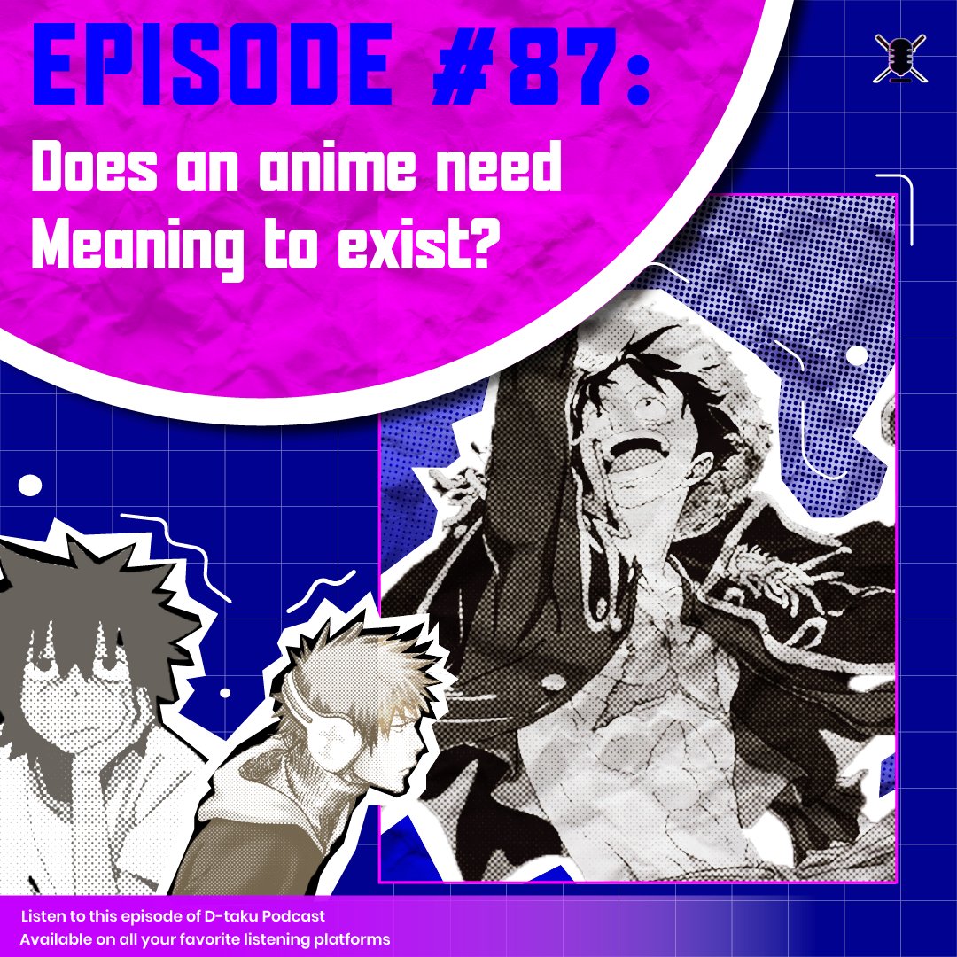 Dtakupod's tweet photo. In this episode we talk about if anime or a story needs a meaning to exist , some fan theories about family guy, Pixar and One piece.
Listen to this episode on your favourite Listening platform.
Links in the bio https://t.co/06fENKe4rW