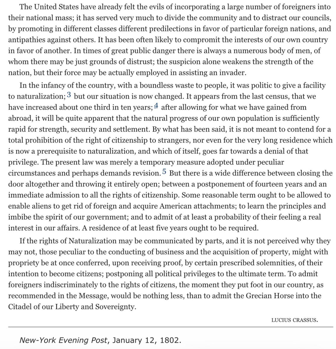 JesterInABarrel's tweet photo. @ynetynetynet2 @eigenrobot phoenix/ashes, plus ca change, etc.

Here’s Hamilton in 1802 complaining Thomas Jefferson is doing “Great Replacement”:

https://t.co/GHuWPVc9J8 https://t.co/j8gR8adV8m