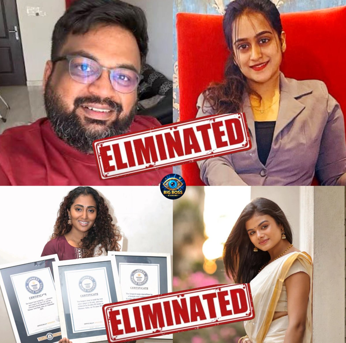 BBkishorex's tweet photo. Evicted Contestant List As of Now ❌

#BiggBoss10Tamil #biggbosstamil https://t.co/m1X2f54gcG
