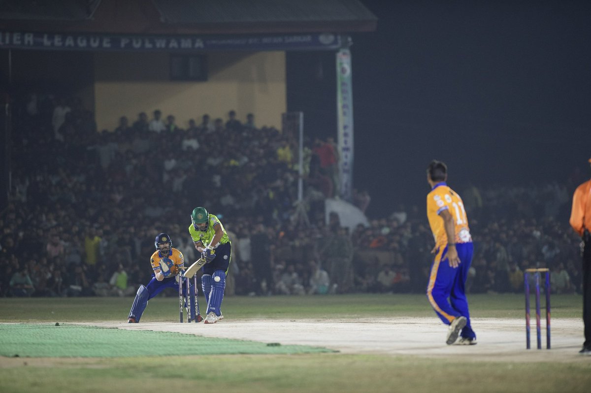 PulwamaOnside's tweet photo. The stands are alive, the atmosphere is electric. #pulwama #cricket https://t.co/yeQJsAWb1G