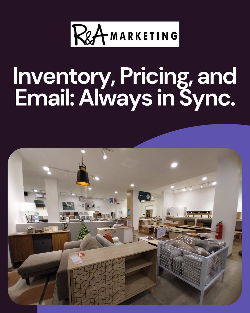 RAMarketing's tweet photo. Every furniture retailer runs their business a little differently, which is why our ERP integrations work across systems you rely on, including STORIS, PROFITsystems, and Myriad. Good automation should fit how you run your store. https://t.co/7SlFAFG0Jq https://t.co/LWerzhfSyL
