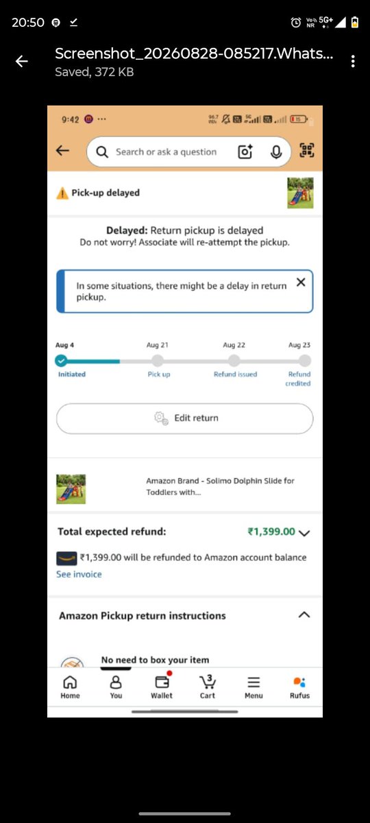 robinku04095308's tweet photo. @amazonIN 
@amazon
Order Return &amp; Refund - Material missing inside package 

Order # 404-4319324-1381948
Solimo Dolphin Slide https://t.co/xgcVnijCb2