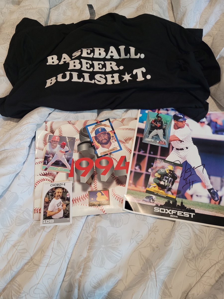 michaelrbauer's tweet photo. Presents from my guys @fromthe108! You never know what’s getting thrown in the bag. 😂 Could be a White Sox relic. Could be something that legally requires a story. Either way, South Side Santa does not disappoint. https://t.co/XrmOIkhv1i