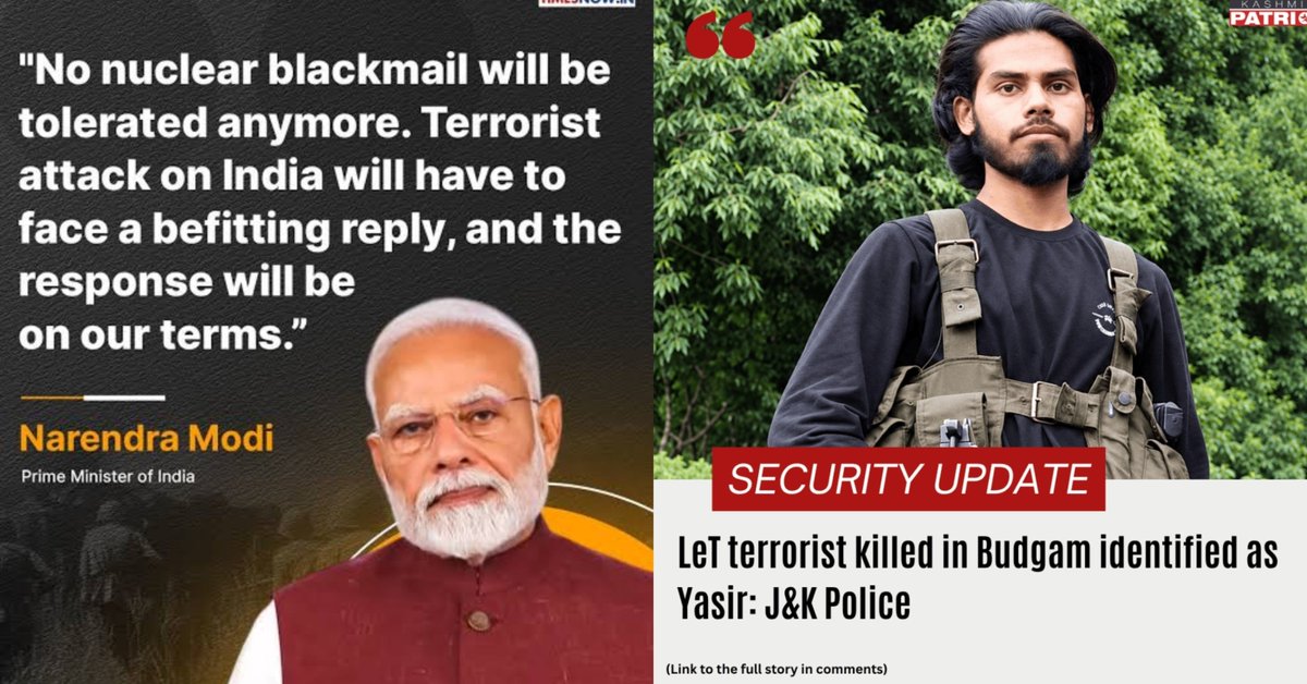 jhiyabjp's tweet photo. Terror has consequences.
LeT terrorist Yasir, linked to the Pahalgam terror network, neutralised in J&K.
Our forces found him. Our forces finished the job #OperationAshdar
Salute to the @adgpi , @JmuKmrPolice & @crpfindia 🔥
Under PM @narendramodi Ji’s leadership, India’s message is clear: terrorism will be hunted down wherever it hides.