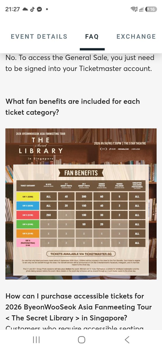 CNBSHOP's tweet photo. WTS
ปล่อย��ัตรบยอนอูซอก
2026 ByeonWooSeok Asia Fanmeeting Tour < The Secret Library > in Singapore

CAT 3  
ชั้น 2 โซน JK 
ชั้น 3 SA (แถว 1 ตรงกลาง) 

ได้ลุ้น Hibye และGroup Photo ตามสิทธิ์
นัดรับเพื่อทรานเฟอร์บัตรได้

#ปล่อยเพราะย้ายที่
#บัตรแฟนมีตอูซอก
#변우석
#ByeonWooSeok https://t.co/UoO3dPOCME