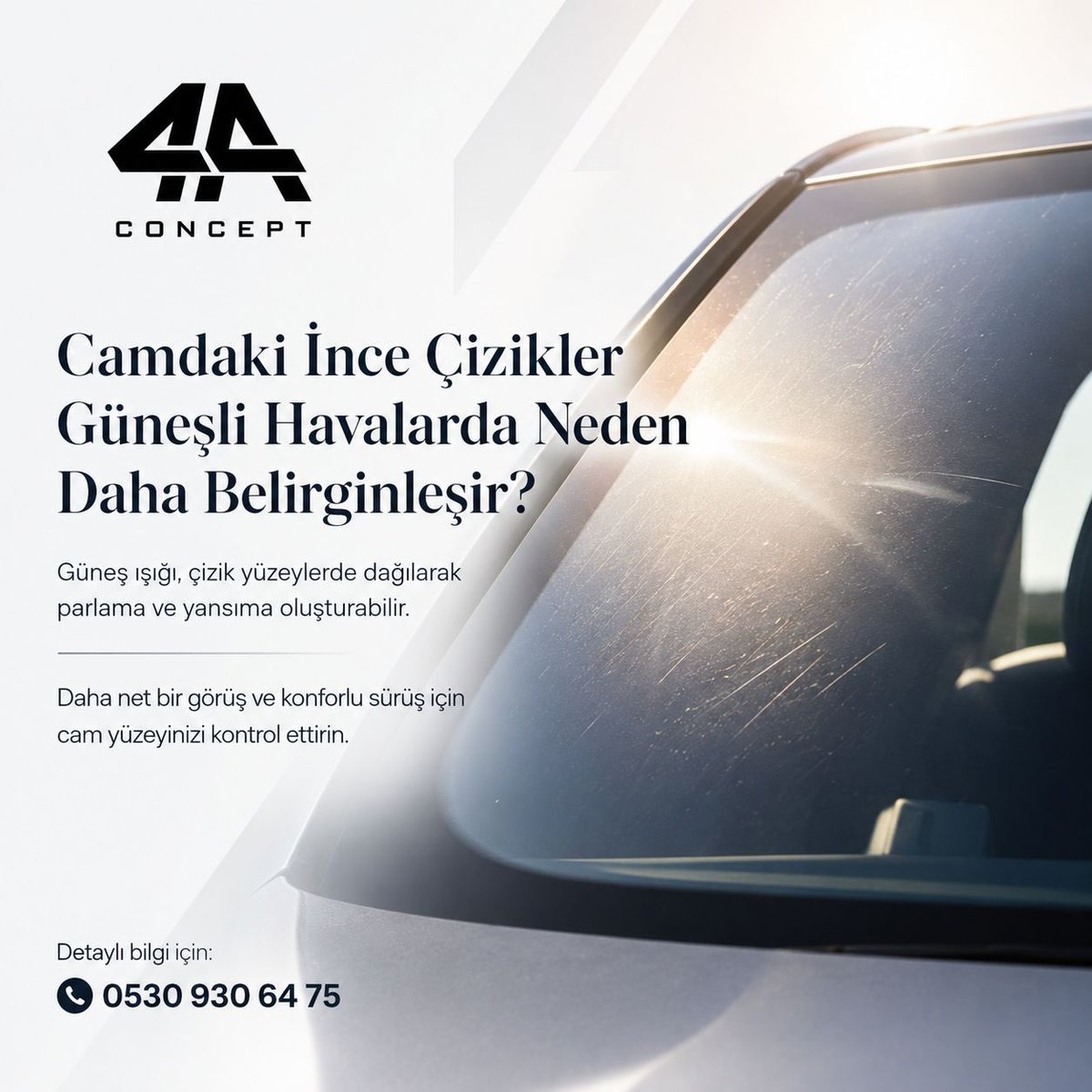 alibyr_44's tweet photo. Do fine lines on your windshield become more visible in sunlight? Light scatters on scratched surfaces, creating distracting reflections. For clear vision and safe driving, have your windows checked regularly. Call 0530 930 64 75 for info and https://t.co/J8ujFA12MT