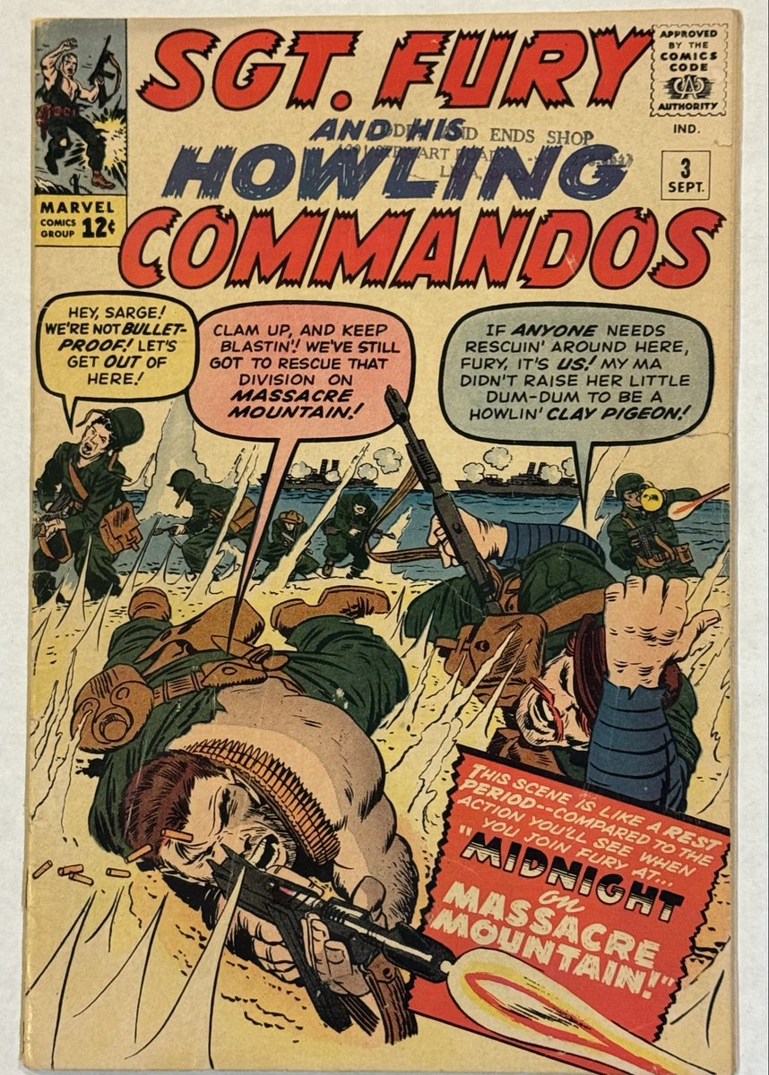 oldarmycomicfan's tweet photo. Sgt. Fury and His Howling Commandos #3 (1963)
1st meeting of Nick Fury and Mr. Fantastic https://t.co/sk1oTjRthi