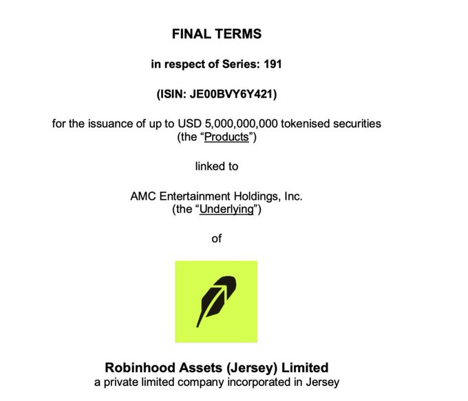 FlyEaglesFly529's tweet photo. $AMC 
🚨This is unreal🚨
Asked grok a few Qs about the $AMC token they issued (up to 5B tokens!)
"An Authorised Participant pays money to Robinhood Assets (Jersey) Limited (RHJ)."
I asked Grok WHO the AP is, yep WHOLLY OWNED BVI based sub of RH!

@kshaughnessy2 @StretchItSomeMo https://t.co/ONlWhB8SY4