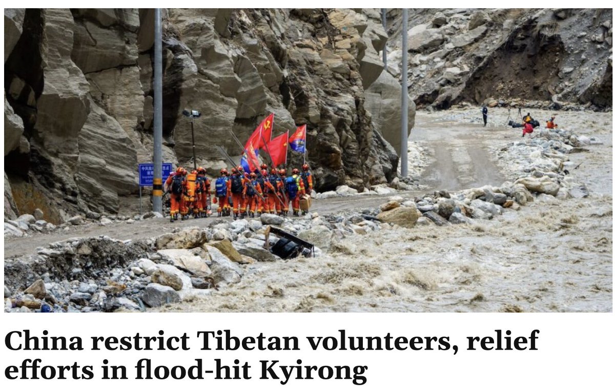 dc4_humanrights's tweet photo. BREAKING: A Chinese national has been pulled alive from a hydropower tunnel in Nepal 10 days after the catastrophic floods, in a remarkable rescue carried out by Nepali rescuers with support from South Korean disaster experts. 

This is what rescue looks like when every human life matters.

Meanwhile, across the border in Tibet, questions remain over access to information, the removal of flood footage and restrictions on independent reporting. 

Beijing is blocking Tibetans from reaching flood ravaged Kyirong to help their own people. Even in disaster, the CCP fears Tibetan solidarity more than it values human lives. 

#Tibet #FreeTibet #NepalFloods #Kyirong #TibetFloods #China #CCP #HumanRights #PressFreedom #EndCensorship #TibetanRights #Transparency #SaveTibet