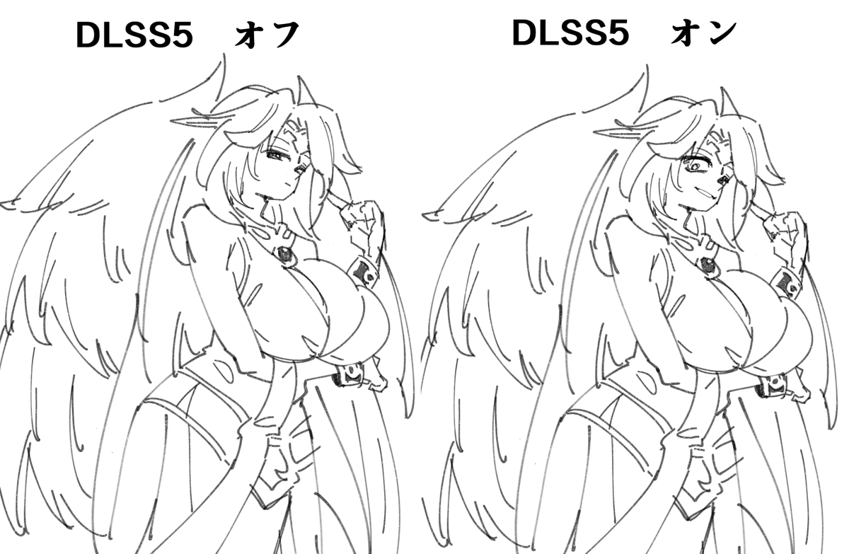 tank1000ml's tweet photo. ←DLSS5　オフ　　　DLSS5　オン→ https://t.co/Dh4jZaBXTx