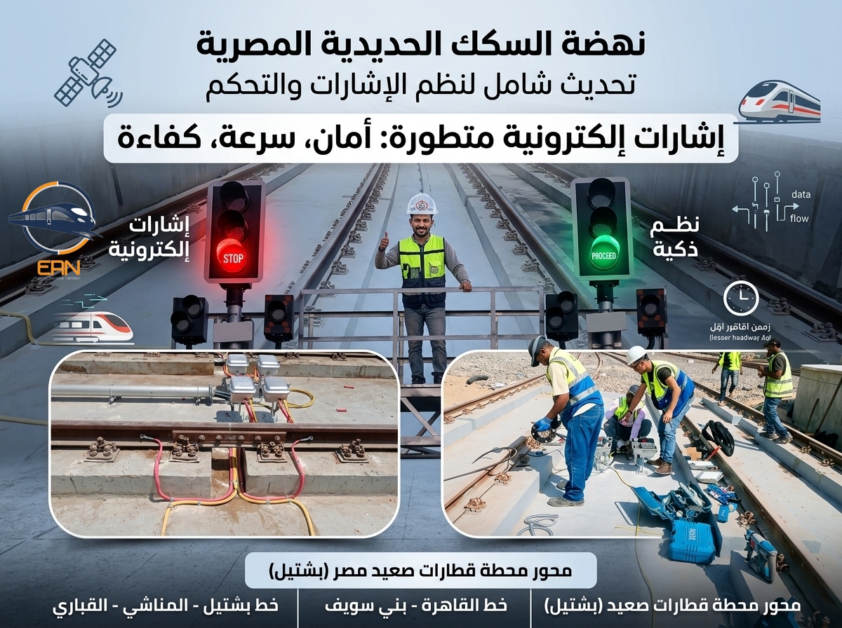 EgyptRailNet's tweet photo. تسريع أعمال تركيب الإشارات والسيمافورات الإلكترونية الحديثة بمحيط محطة قطارات صعيد مصر لربط خطي «القاهرة - بني سويف» و«بشتيل - المناشي - القباري» بالنظام الإلكتروني الجديد. 
رابط الخبر ... https://t.co/o3QaOADxRy
#nilerails  #شبكة_القطارات_المصرية https://t.co/RXrXf29JiO