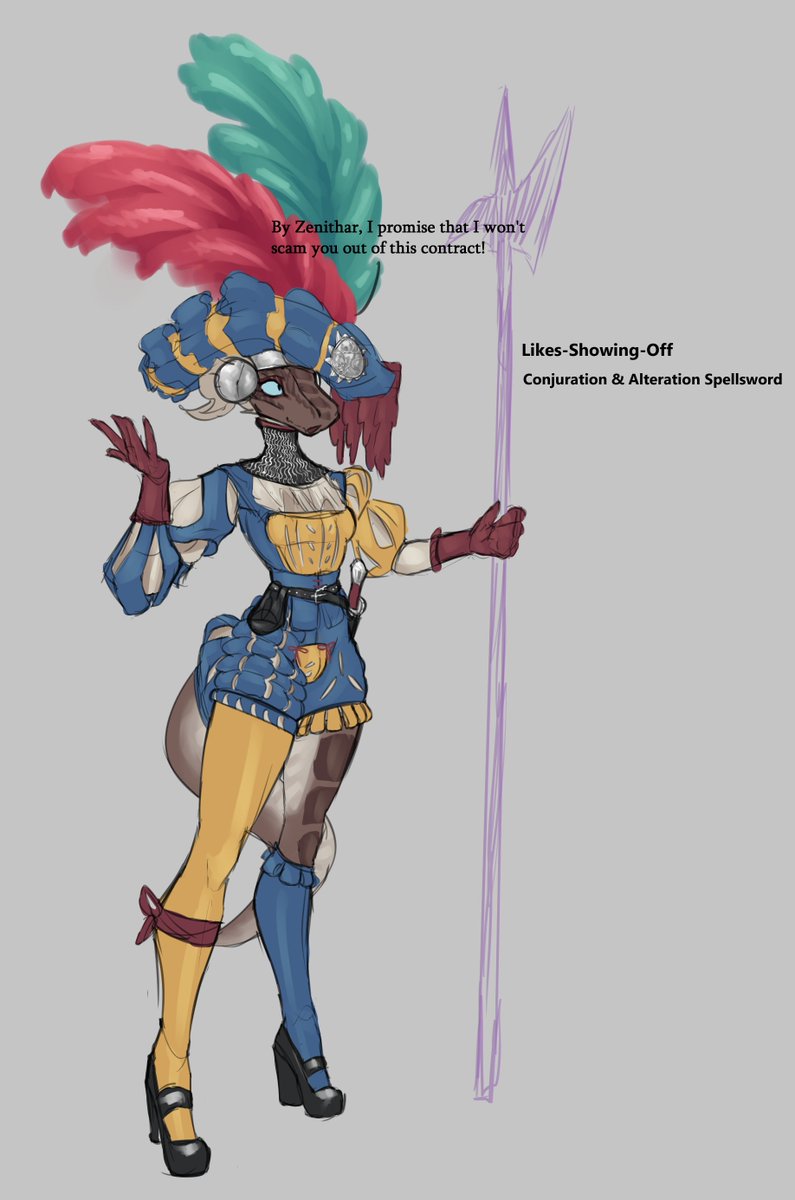 badasskobold's tweet photo. argonian sellsword spellsword from highrock https://t.co/fqvxlPfcDa