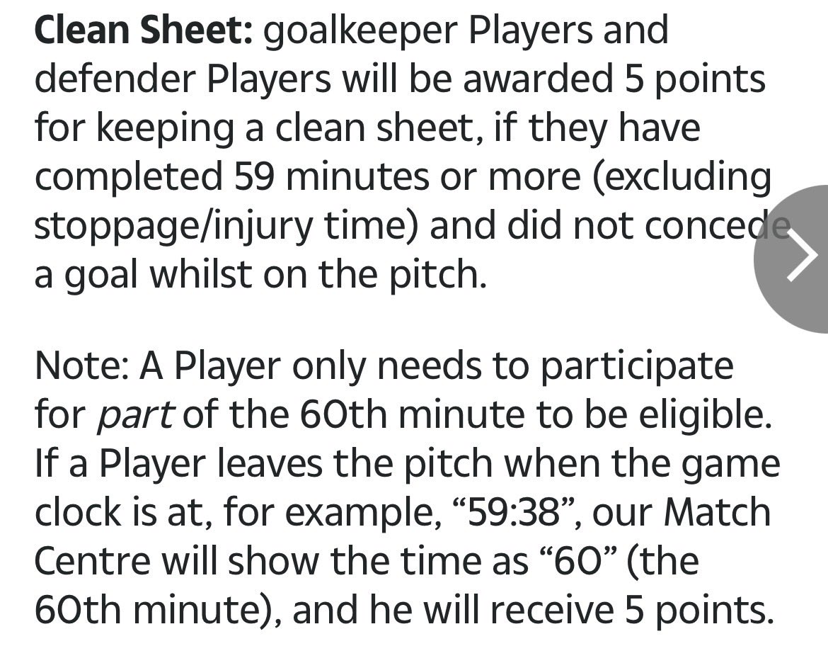 Amelia_FPL's tweet photo. @DTcustsupport the rules state 59mins or more for a clean sheet ?? https://t.co/XZowekQSVZ