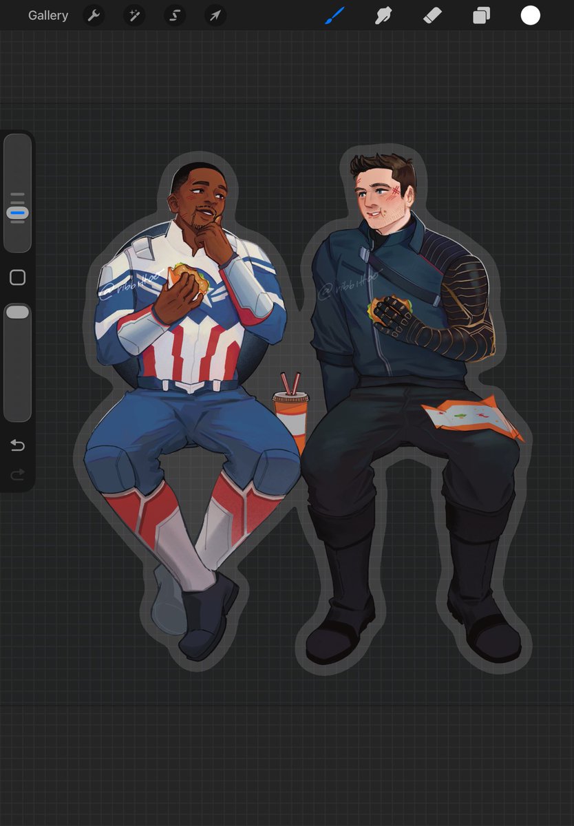 ribbittoo's tweet photo. lunch break 🍔 #buckysam #sambucky https://t.co/g3TDDBOu72