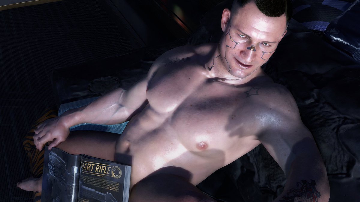 VANGNERh2's tweet photo. Jackie sent you a photo when he got home, but he naughtyly blocked "little jackie" with his book.#cyberpunk2077 #jackiewells https://t.co/NOh50WugI8