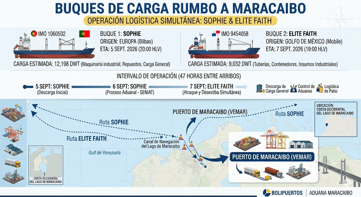 PCazador2021's tweet photo. #DeInteres 🚨🇻🇪 2  buques de carga logistica se encuentra rumbo a puerto de Maracaibo, como parte del acuerdo energetico firmado por el gobierno venezolano 
🛳️ SOPHIE 🇩🇪 (equipos tecnológicos, repuestos especializados)
🛳️ ELITE FAITH 🇺🇸 (tuberías, válvulas, plantas electricas) https://t.co/kIi4buKMGN