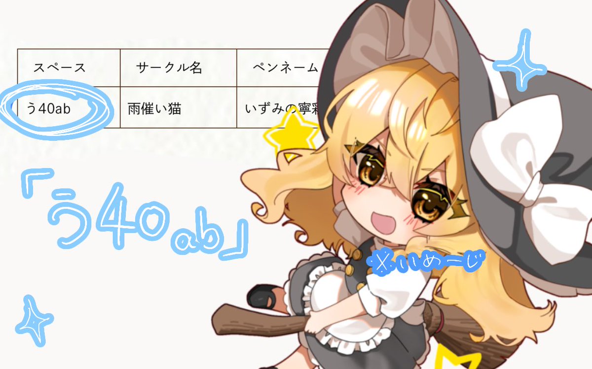 izumi_neiro's tweet photo. 秋例の配置出てました^^♡

アクキー、新刊、色紙、時間と体力に余裕あればアクスタ作ります。
是非遊びに来てください〜

                  ★     う40ab      ★ https://t.co/iczLUg6NaC