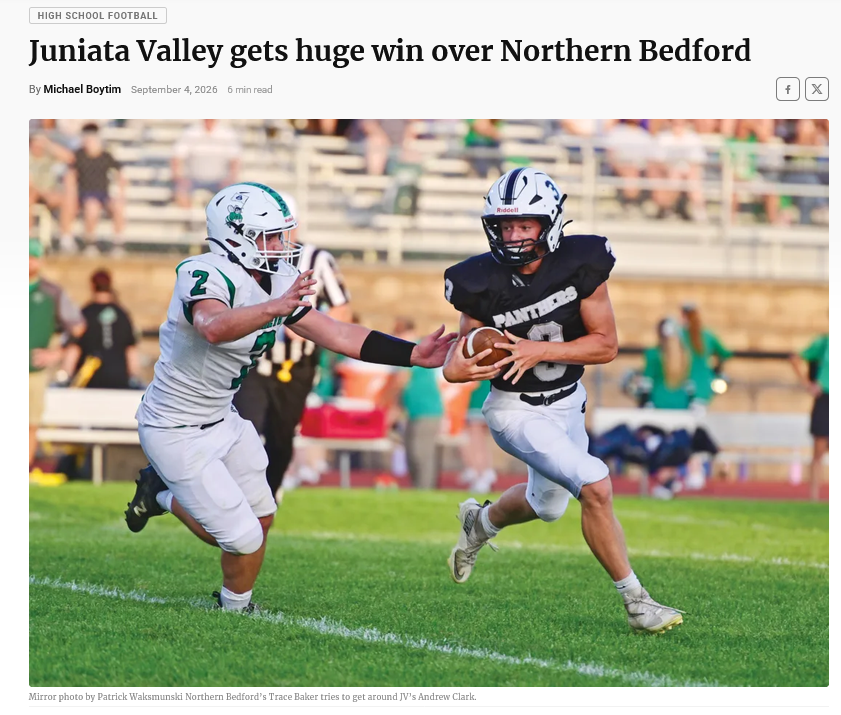 AltoonaMirrorPA's tweet photo. With Juniata Valley star running back Andrew Clark returning for his senior year, a lot of teams are going to go all-in to stop him. Elah Glenny, Trent Norris and Liam Lightner might make teams question that thought process.
🔗https://t.co/HeWdGcGDF3 https://t.co/qGMyKWaBl1