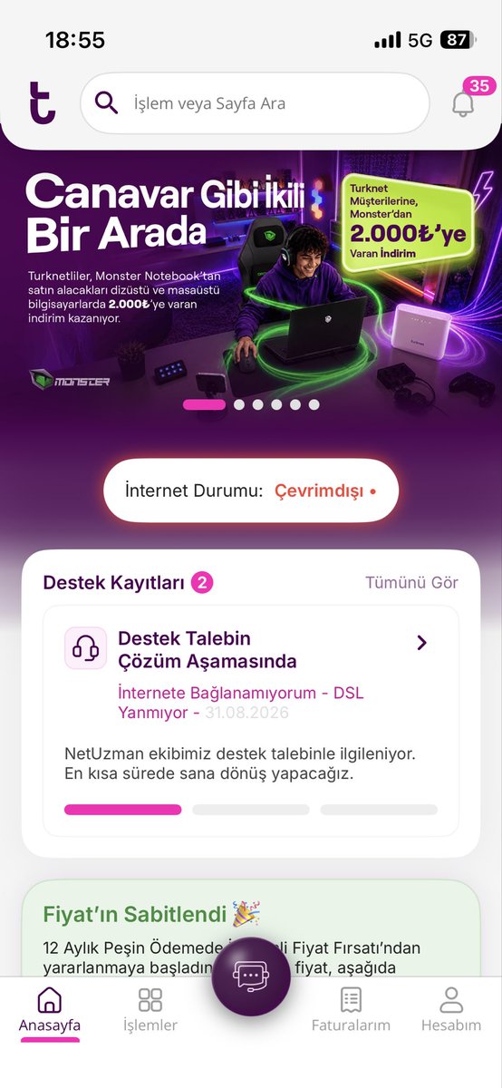 ilker_drb's tweet photo. @TurkNetDestek Evet her gün 30 dk 1 saat arası gelip gidiyor. Sisteminizden de bakabilir siniz. İnanin bıktık artık. 1 hafta oldu. https://t.co/nFiCeVI55i