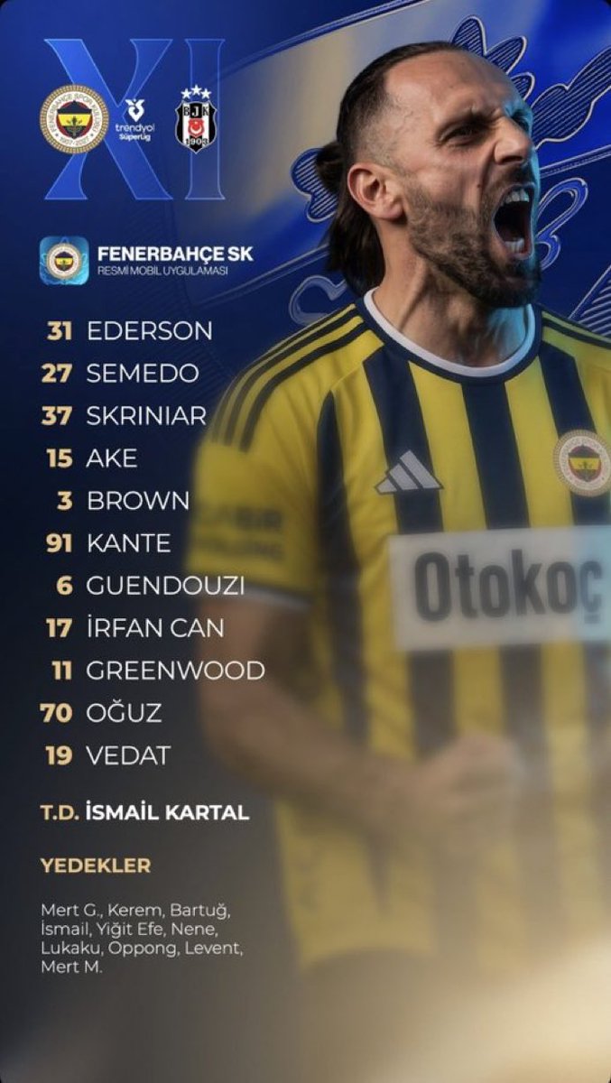 bbosports's tweet photo. Fenerbahçe’nin 11’i belli oldu! https://t.co/TJZrc2qUyZ