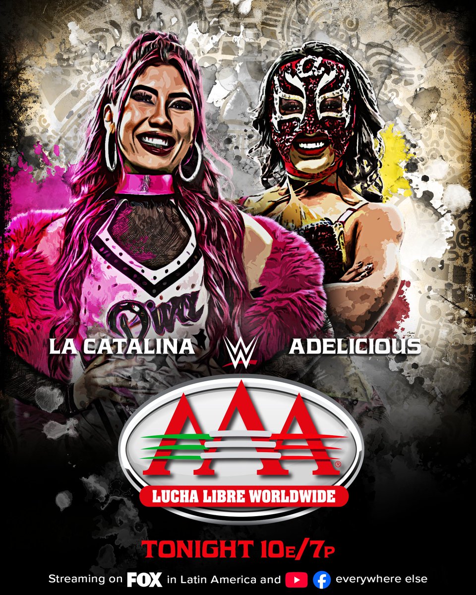 WWE's tweet photo. La Catalina looks to prove she’s ready for Flammer as she takes on Adelicious TONIGHT 👑

📺 10e/7p on FOX in Latin America and on Facebook + YouTube everywhere else https://t.co/mOHRs5McJY