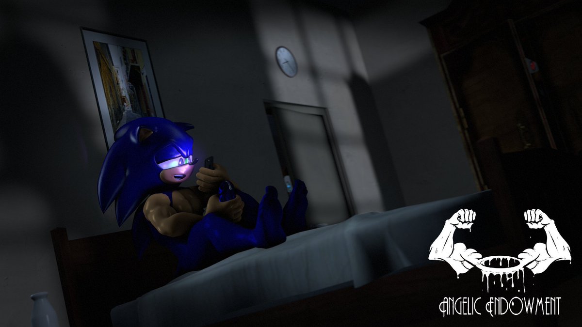 Angellic_En's tweet photo. When the suns sets, and the spotlight moves away, a certain blue hero is free to let loose and unwind before he goes to sleep. It's his own private "me" time, in the safety of his own bedroom. No wandering eyes. Just him, alone, in his own room.

3 year old crosspost from FA https://t.co/yp24cL7wc5