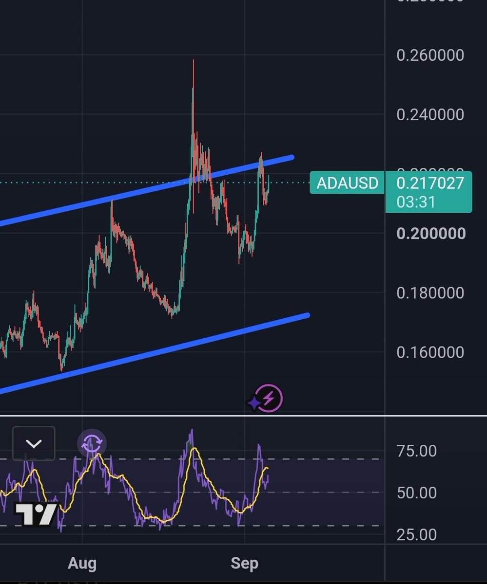 Sssebi's tweet photo. $ADA is not giving up!

The longer it tests the resistance, the higher chance to break it https://t.co/rwV3AhrGju