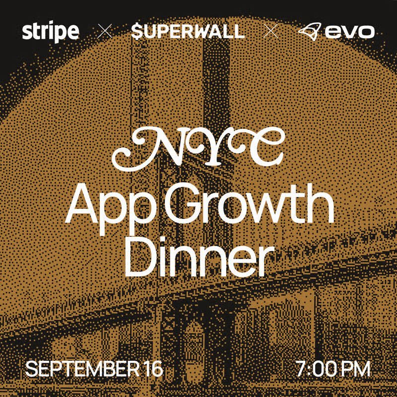 EvoBradley's tweet photo. EVO will be in NYC for BOA, Sept 16-18th.

@stripe x @Superwall x @evougc 

Looking forward to connecting with more founders and teams building in the app space.

See you at BOA. https://t.co/lfXeDFUv8p